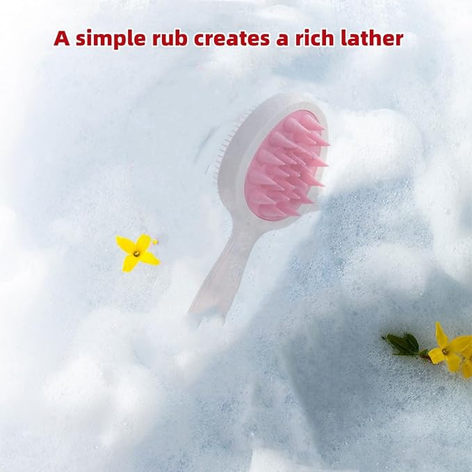 Hair Brush,Double-sided Silicone Comb Brush for Wet & Dry hair, Eliminates Knots & Reduces Breakage for All Hair Types, Large Combs for Head Massage and Relaxation,Pink