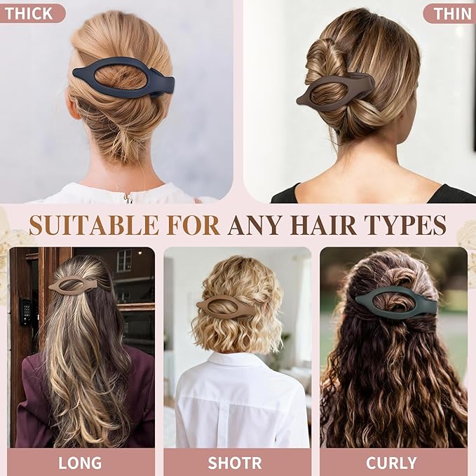 10 Pcs Flat Hair Clips for Women French Concord Claw Clips for Thick and Thin Hair Claw Clips Duck Billed Barrettes Hair Accessories for Women and Girls (Brown Dark Colorful)