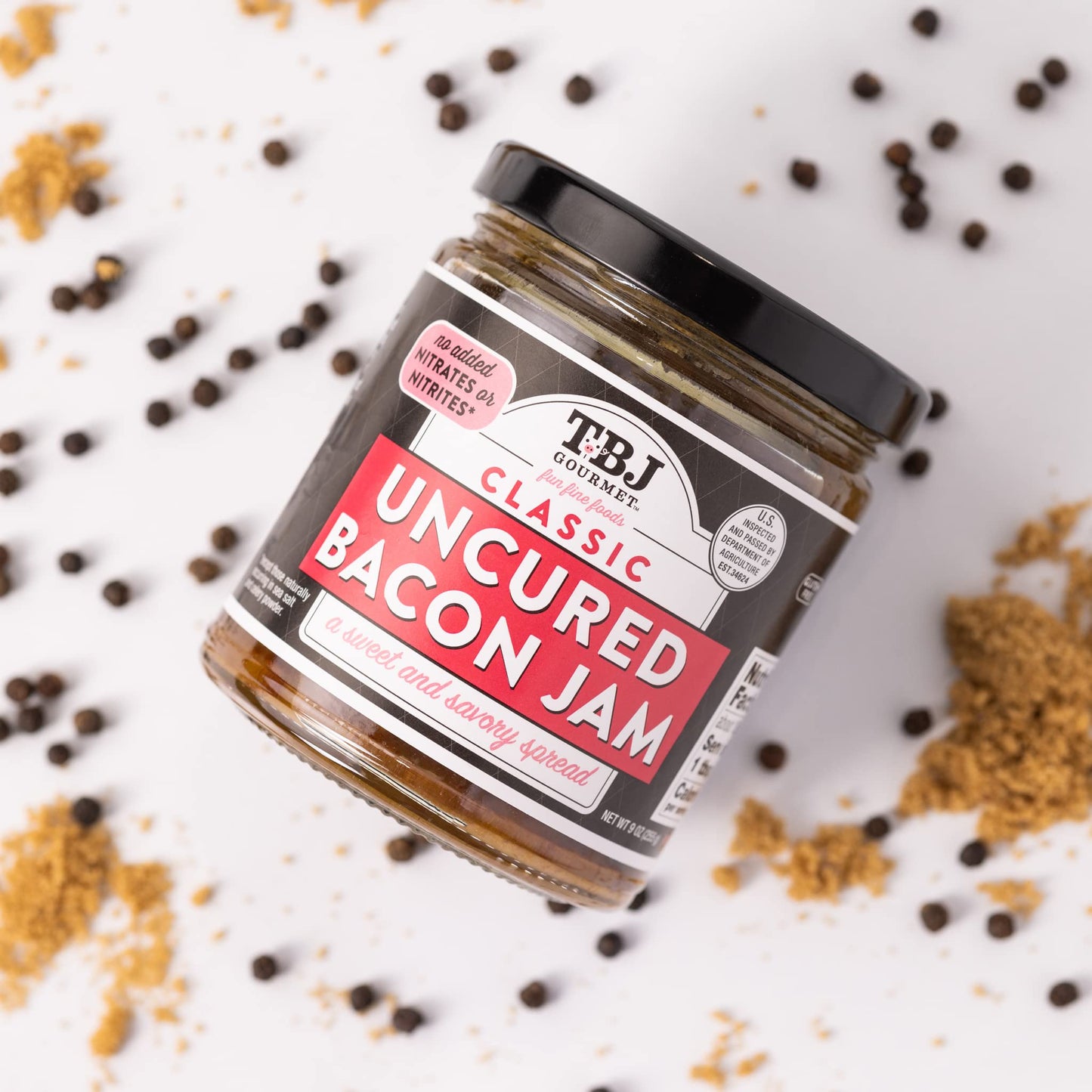 TBJ Gourmet Classic Bacon Jam - Bacon Top Ingredient - Premium Spread No Preservatives