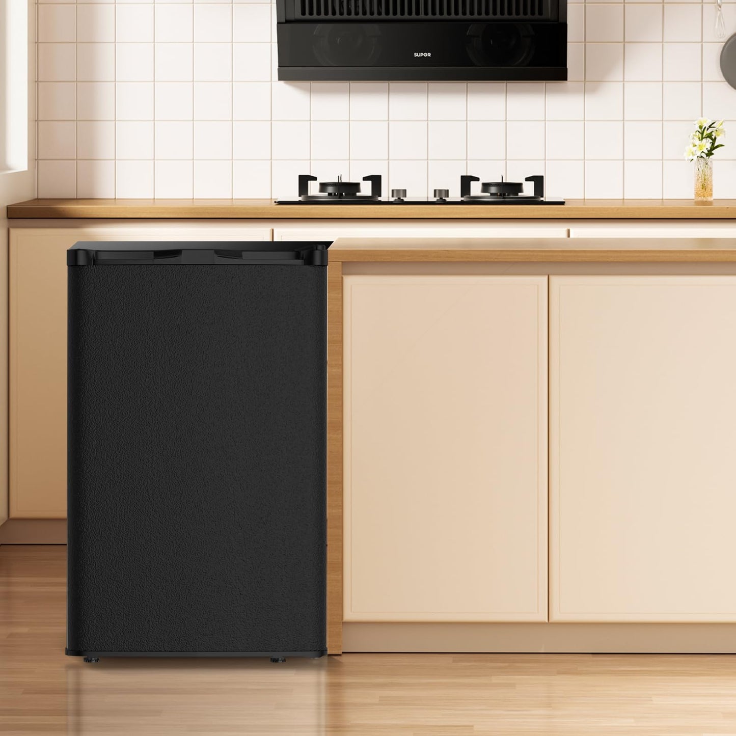 Muhub 7.0 Cu Ft Chest Freezer – Compact Deep Freezer with 7-Level Thermostat, Removable Basket & Top Opening, for Home Kitchen(Black,7.0)