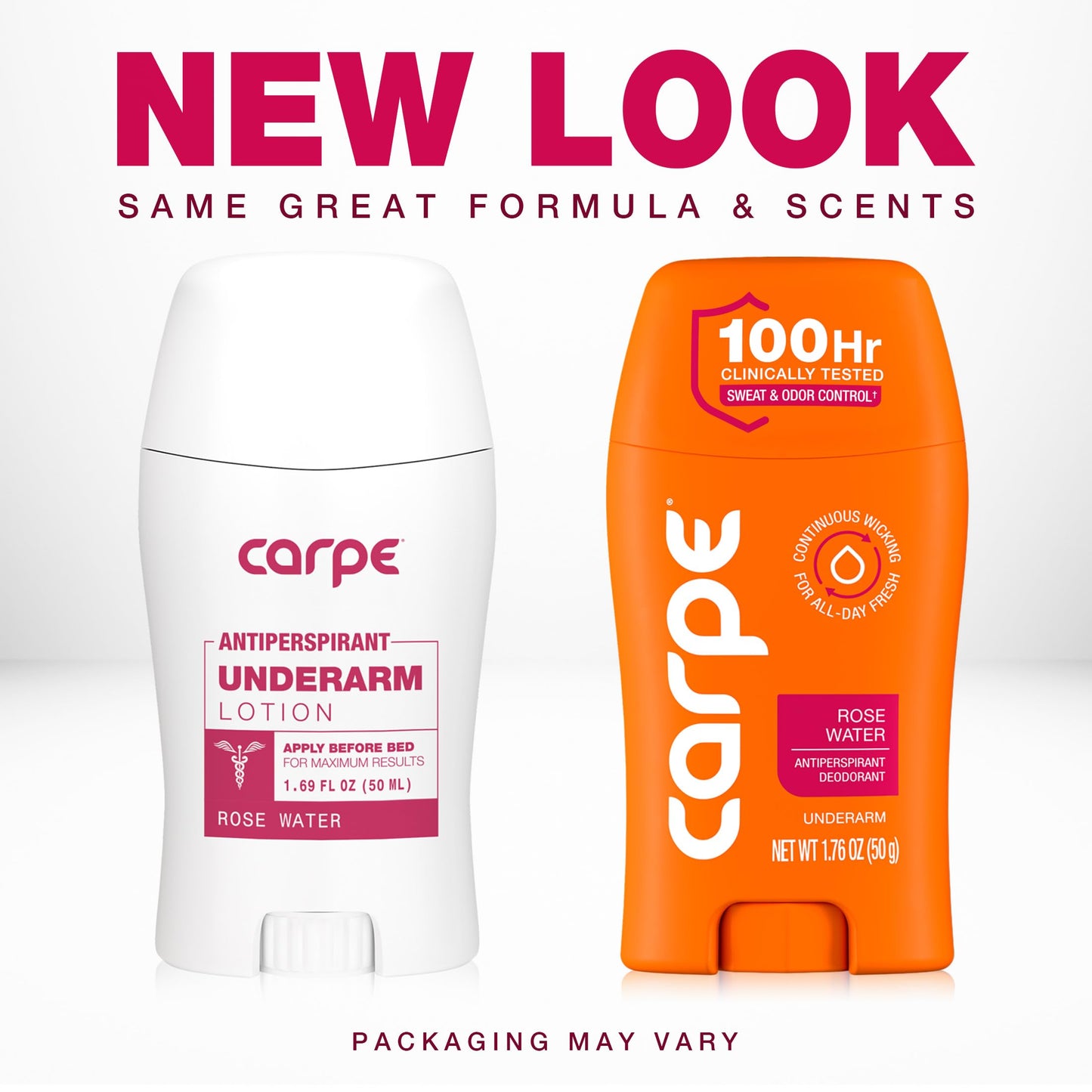 Carpe Underarm Antiperspirant for Women - 100 Hour Sweat & Odor Control - Women's Sweat Control Antiperspirant Deodorant - Extra Strength - Rose Water - 2 Pack
