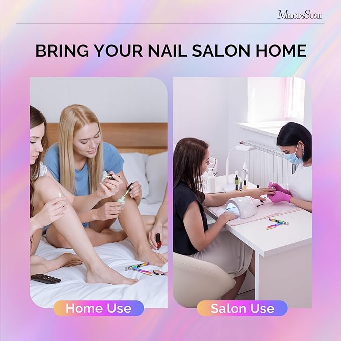 MelodySusie Acrylic Nail Clippers with 15pcs Magnet Sizers, Professional Nail Clippers Cutters for Long Acrylic Gel Nails Tips, Adjustable Stainless Nail Trimmer, Manicure Tool for Salon Home, Rainbow