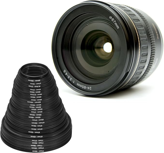 PATIKIL 52mm-49mm Metal Step Down Ring, Camera Lens Filter Adapter Ring Aluminum Filter Adapter Ring for Camera Lenses Hood, Black