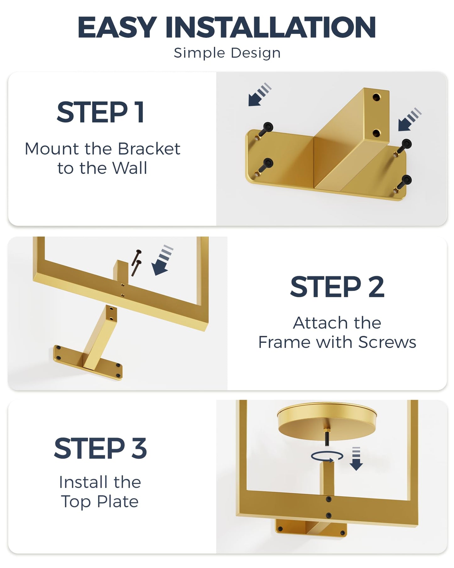 Bamworld Gold Plant Stand Indoor, Plant Hanger Wall Planters for Indoor Plants Window Plant Shelves Plant Holder Wall Decor, Room Decor (Patent Design)