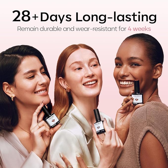 modelones French Manicure Tip Gel Polish Set, 2Pcs 15ML White Nude Pink Gel Nail Polish Jelly Milky Pink White Colors Soak Off U V LED Classic French Nail Kit for DIY at Home Salon for Women