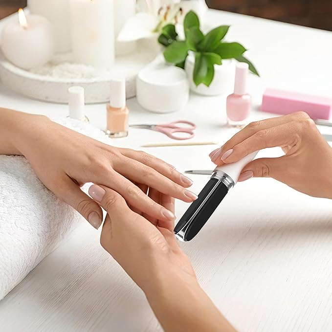 3-in-1 Glass Nail File, Professional 3-Sided Nail Files and Buffers, Coarse/Fine/Polishing Nail Files (White)
