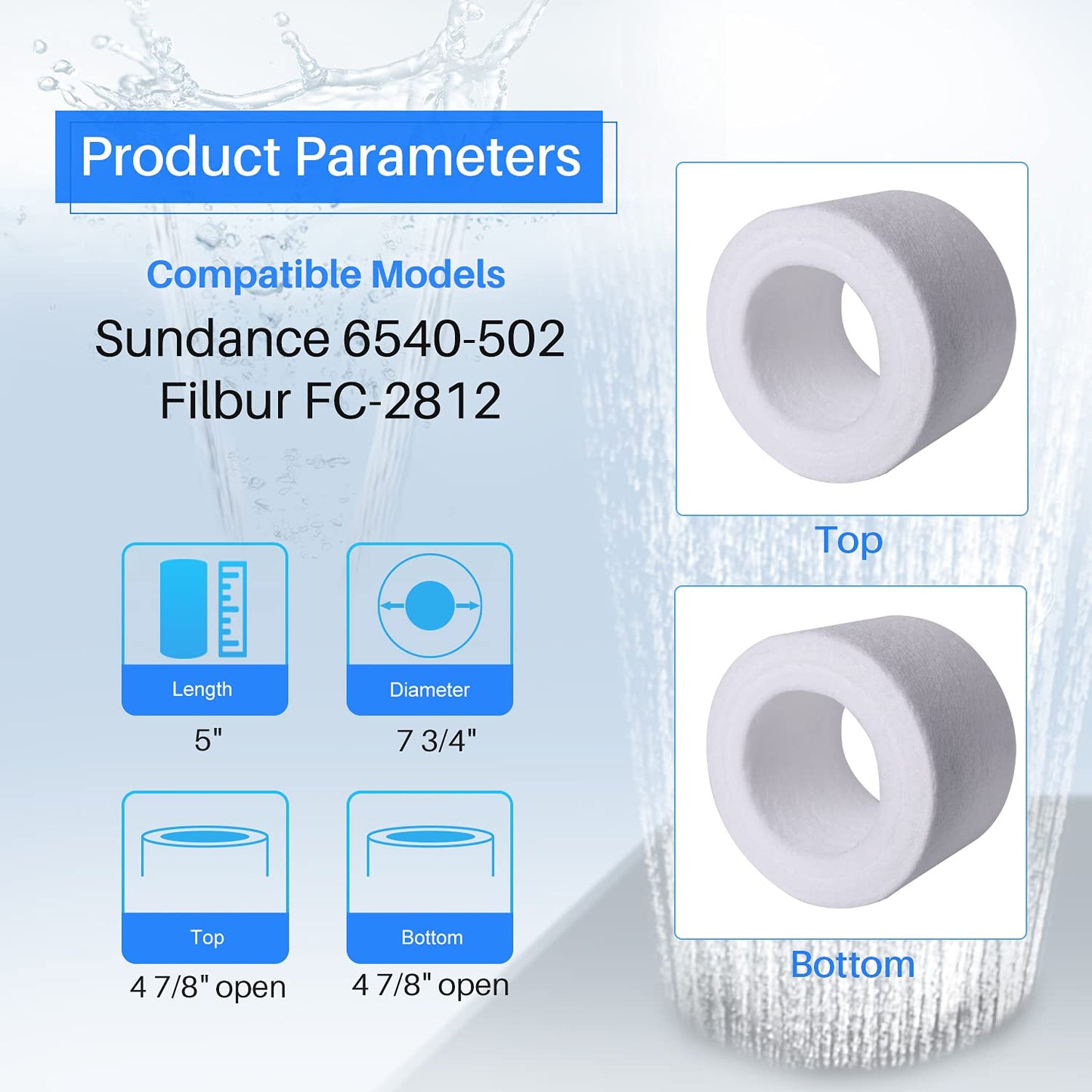 POOLPURE FC-2812 Spa Filter Replaces Sundance 6540-502, Sundance 850 780 Series, Filbur FC-2812, PSD25-6, Darlly PP2002,AK-6540502, Hot Tub Filter Cartridge 1PACK