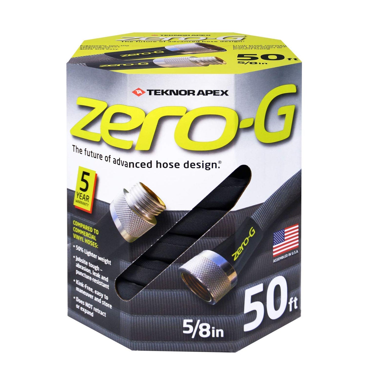 New zero-G 4001-50 Lightweight, Ultra Flexible, Durable, Kink-Free Garden Hose, 5/8-Inch by 50-Feet