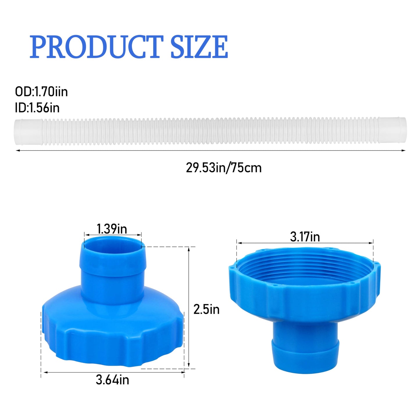25016 Pool Skimmer Hose & Adapter B Replacement Set – Universal Fit for Intex Above Ground Pools | Leak-Proof Connections