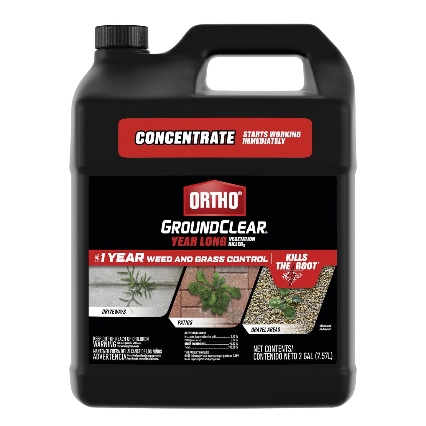 Ortho GroundClear Year Long Vegetation Killer2 Concentrate - Weed Killer Concentrate, Kills and Prevents Weeds Up to 1 Year, 2 gal.
