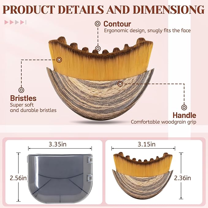 2 Pack Lymphatic Contour Face Brush,Lymphatic Drainage Massager for Sculpting,Soft & Gentle Bristles Suitable for All Skin Types,Portable Ergonomic Gua Sha Brush with Travel Case
