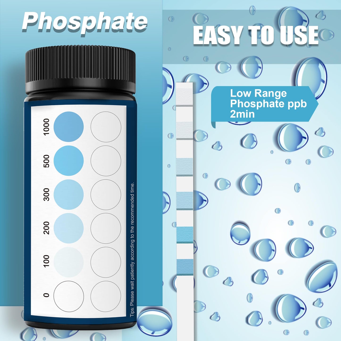 DIPSTIK Phosphate Test Kit for Pool,50 Strips Phosphate Test Strip Quick and Accurate Swimming Hot Tub and Spa Water Testing