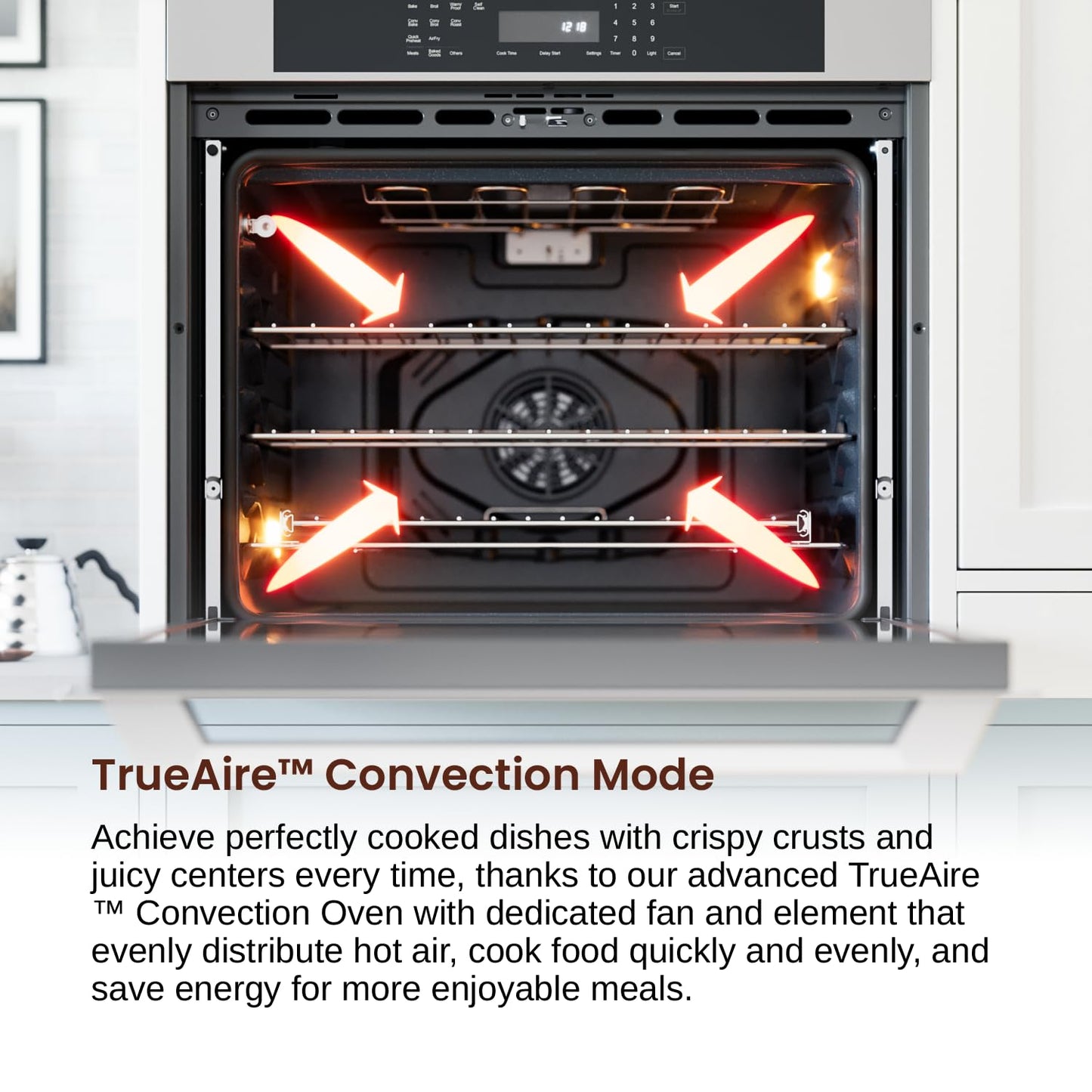 Rangaire RWOS301GS 30" Glass Touch Single Wall Oven - Stainless Steel, Electric Oven, True Convection, Self Cleaning, Easy Reach Racks