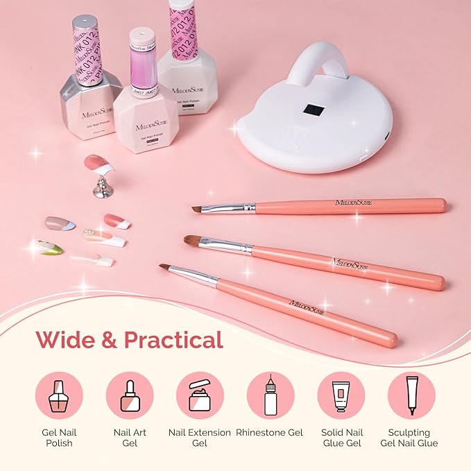 MelodySusie 3Pcs Nail Art Clean Up Brushes,Flat/Oval/Angled Gel Nail Brushes,For Nail Art Design Painting DIY and Cleaning Polish Mistake on the Cuticles Or Gel Application