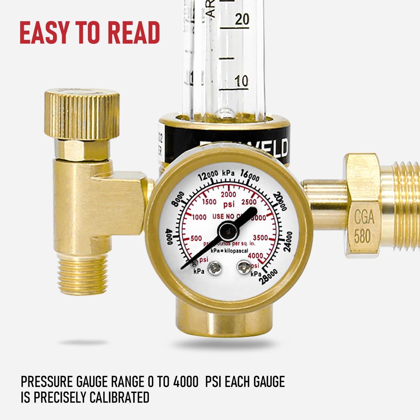 RX WELD Argon Regulator Flowmeter Gas Gauge for Mig Tig Weld