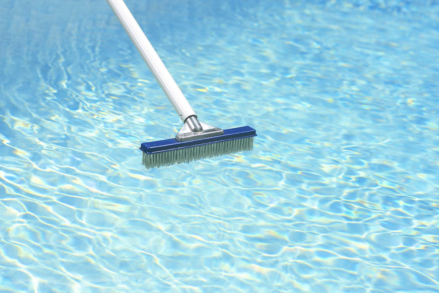 Poolmaster 10-Inch Stainless Steel Pool Algae Brush, Heavy-Duty Aluminum Back, for Gunite Concrete Pools and Spas, Medium Head for Walls, Steps and Floors