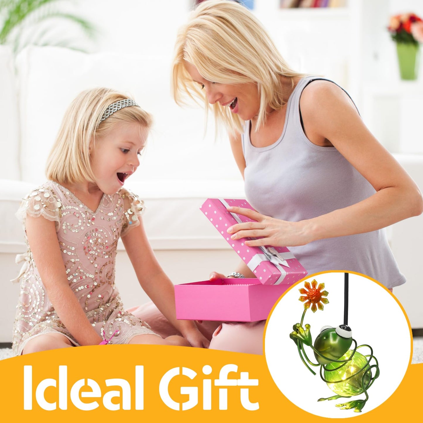 Frog Solar Outdoor Hanging Lantern Creative Small Sculpture Lights Durable Waterproof Lamp Suitable for Festivals Garden Decor Birthday Gifts for Grandma Mom Women Girl