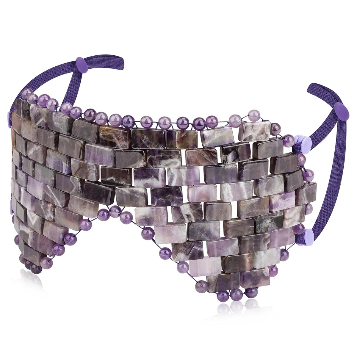 Jade Eye Mask, Rose Quartz Eye Maskï¼Gemstone Eye Mask Anti Aging Therapy Hot or Cold Using (#2-Amethyst)