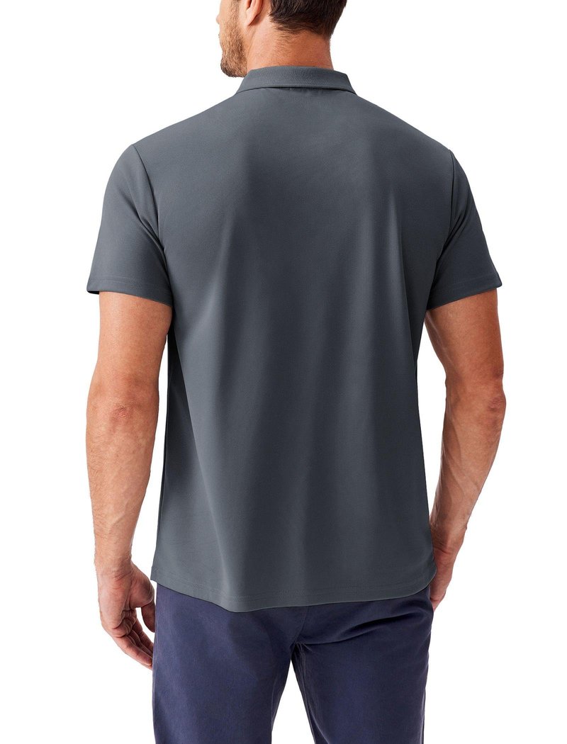 PINSPARK Men's Golf Polo Shirts Moisture Wicking Quick Dry Performance Short Sleeve Collared Shirt Slim Fit Athletic Polos Dark Gray