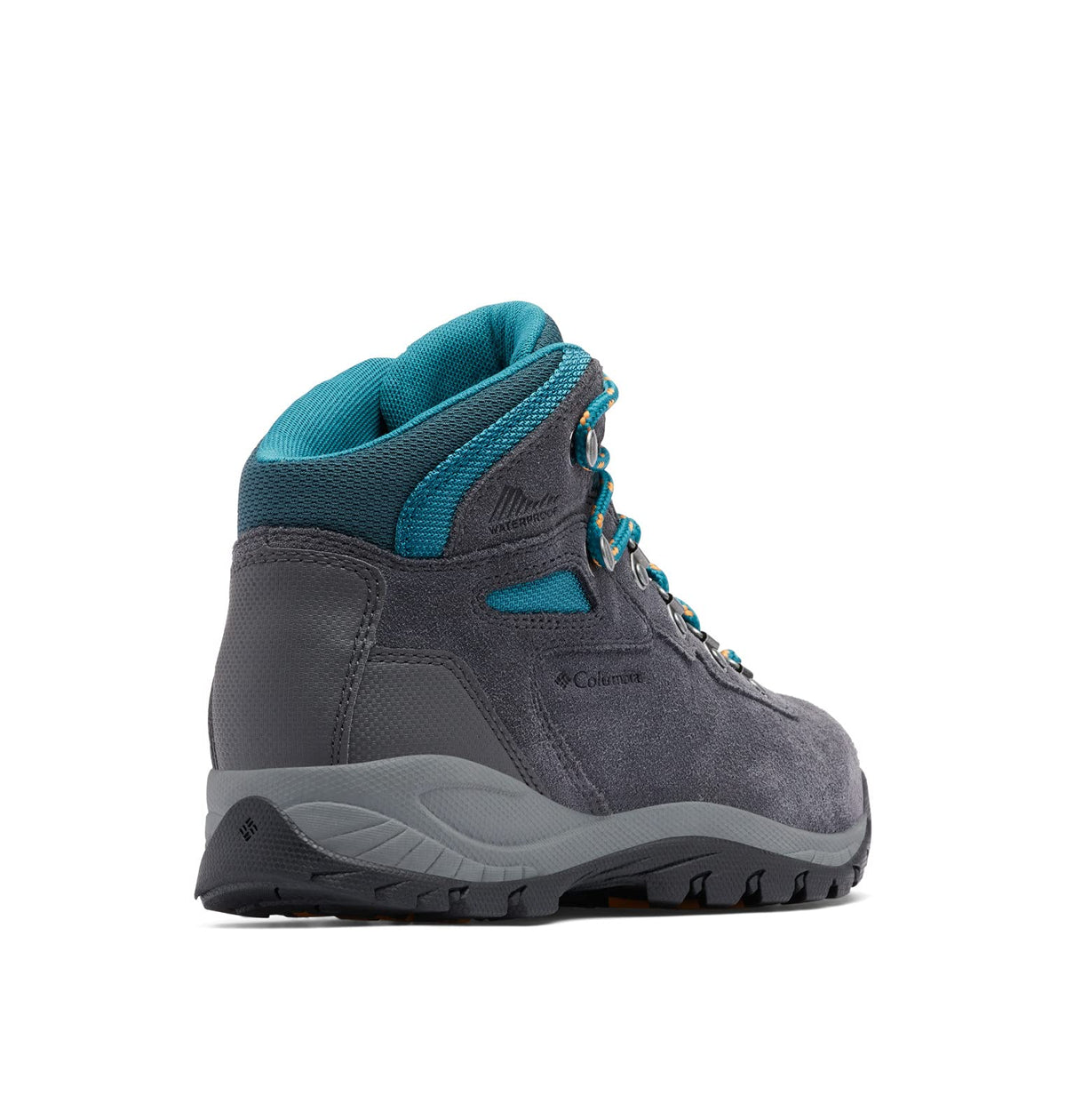 Columbia Womens Newton Ridge Plus Waterproof Amped, Shark/River Blue, 9