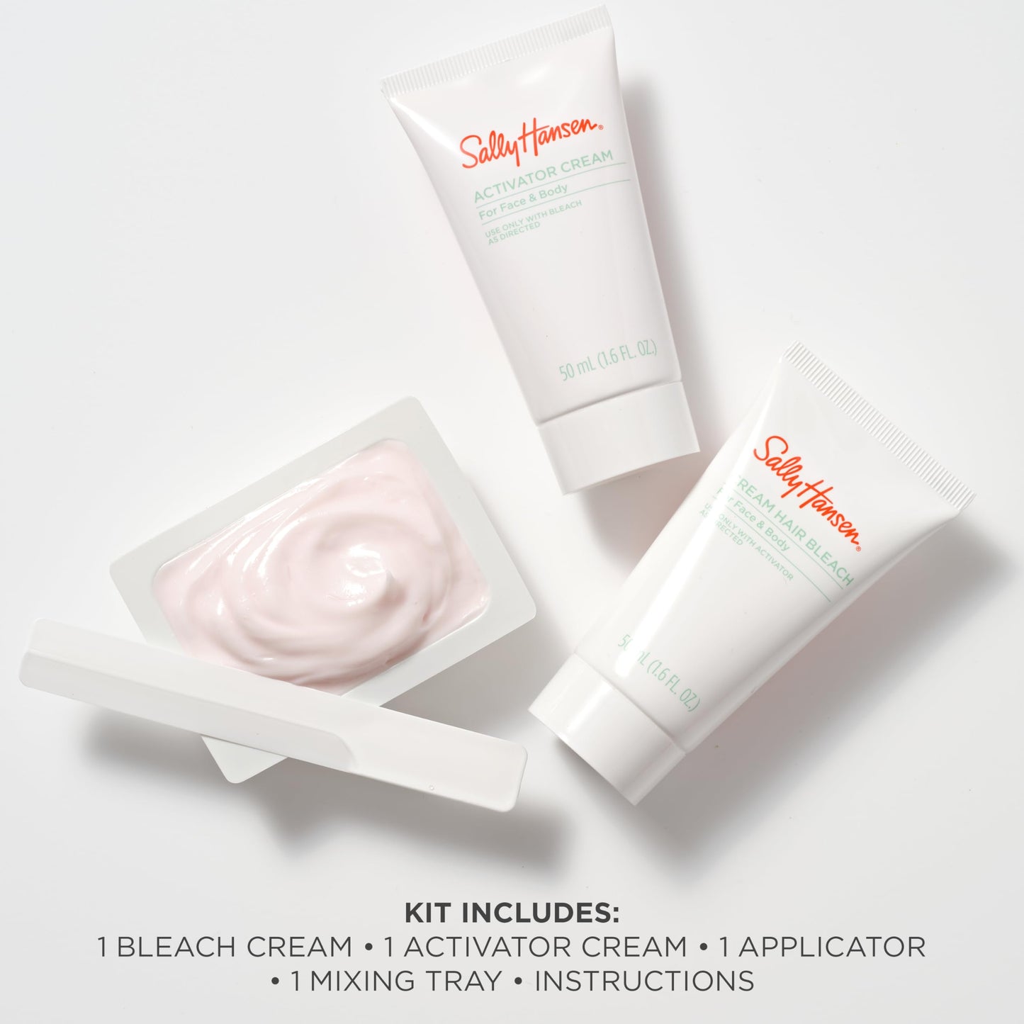 Sally Hansen Bleach Cream for Facial & Body Hair | Vegan Formula with Glycerin | All Skin Types | Pack of 2 (Package May Vary)