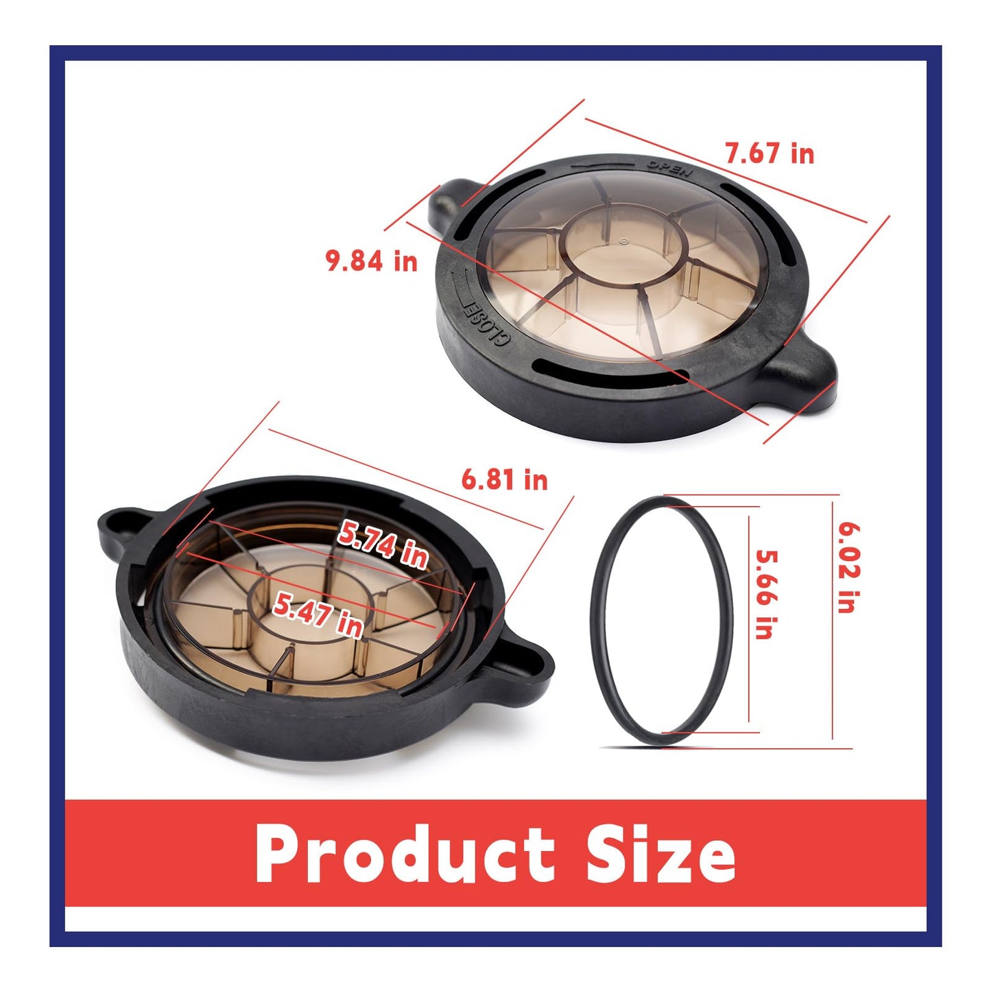 Pool Pump Lid With O-Ring gasket Compatible with Splapool Pureline Deluxe Above-Ground In-Ground Pool Pumps Replaces 47252772, AC81361, NEP2134, PO12728CR, 16578, 647252772, Pool Pump Basket Cover
