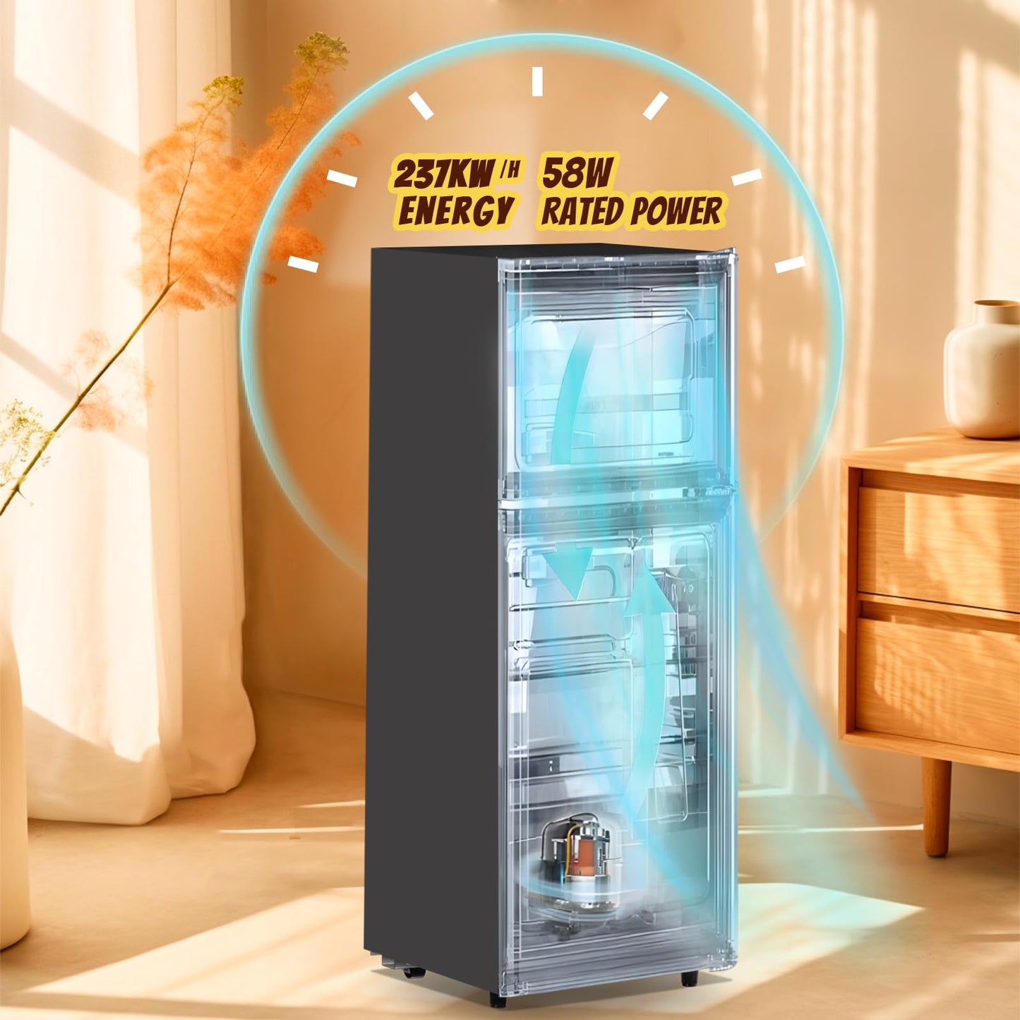 TACOOL 5.0 Cu.Ft Small Refrigerator with Freezer Double Door Mini Fridge Top Freezer Adjustable Temperature for Dorm Office Apartment Silver