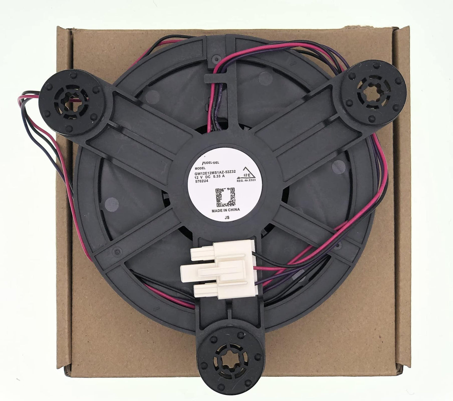 GW12E12MS1AZ-52Z32 Refrigerator Cooling Fan Motor Compatible with Haier Refrigerator,DC 12V 0.33A 3-Wire 5500RPM Size :120×120×38mm
