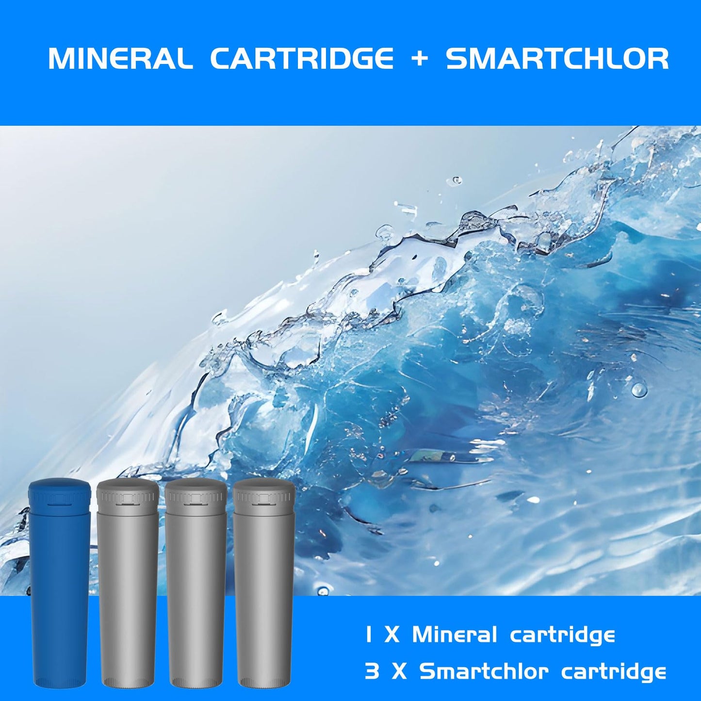 Mineral Cartridge + SmartChlor Cartridges Compatible with FROG Ease in-Line SmartChlor Mineral Cartridges System for Marquis, Caldera, Artesian & Hot Springs Spas, Up to 600 Gallons (1+3) Pack