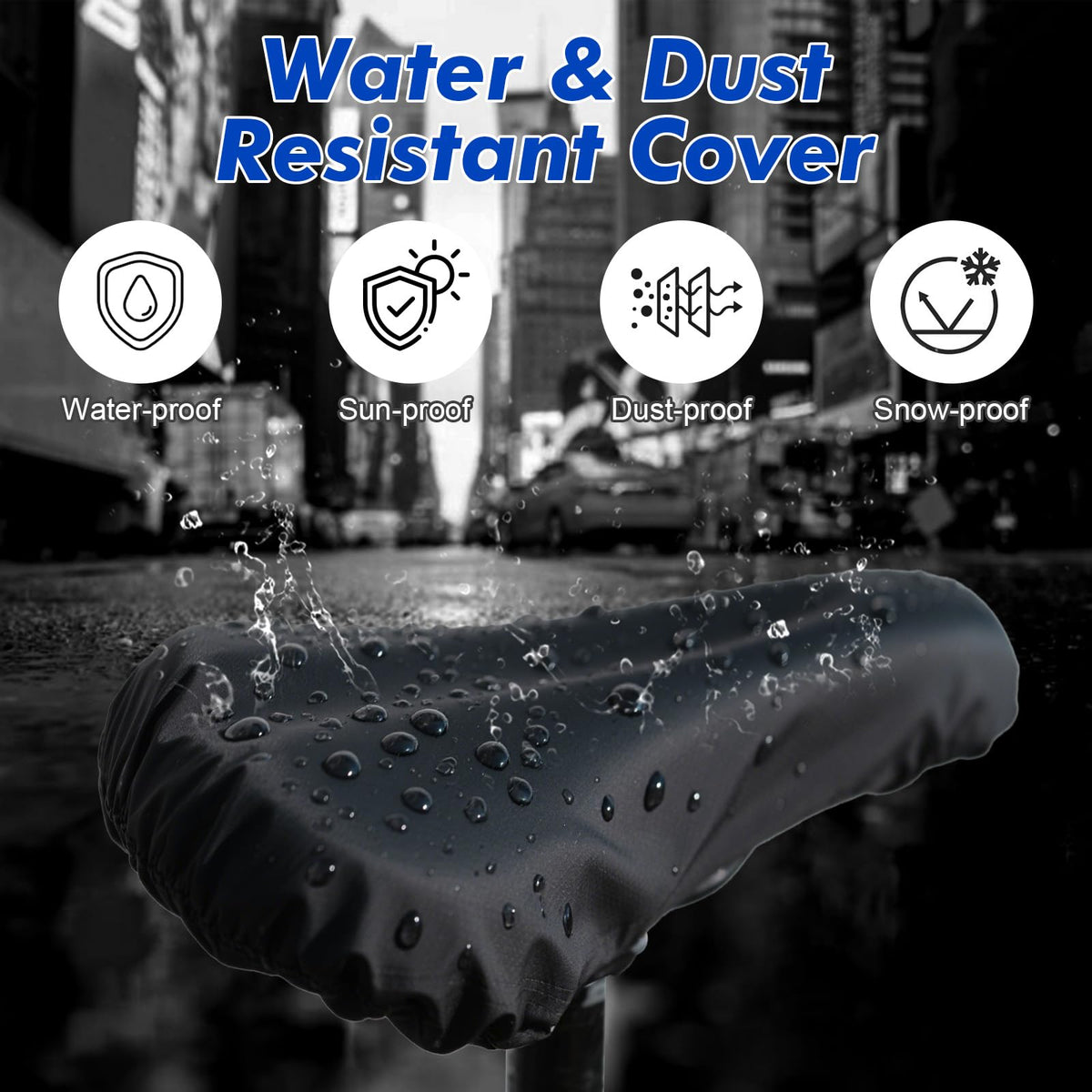 Bike Seat Cushion - Gel Padded Bike Seat Cover for Men Women Comfort, Extra Soft Exercise Bicycle Seat Compatible with Peloton, Outdoor & Indoor with Adjustable Velcro Secure Blue