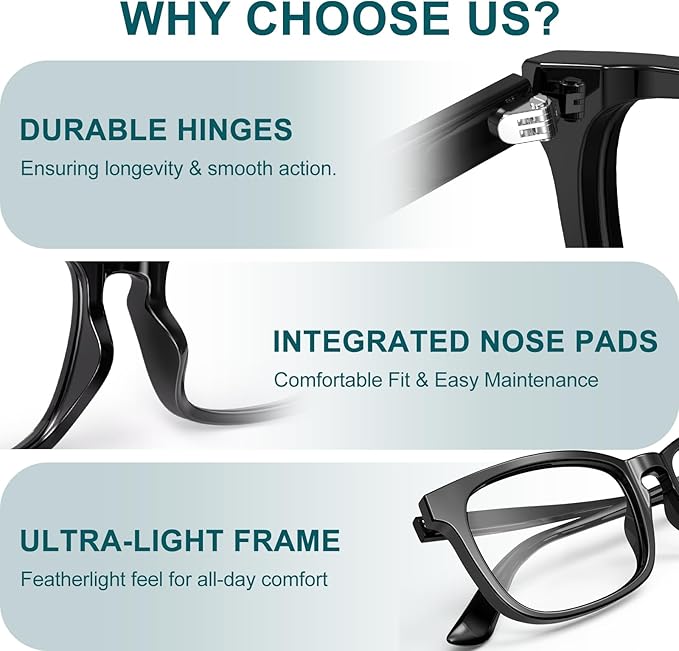 Blue Light Glasses for Women Men Square Computer Glasses Anti Glare UV Blocking Vita