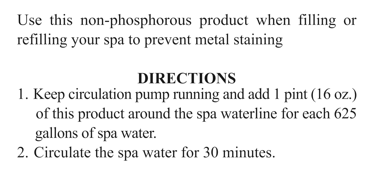 SpaChoice 1-Pint Premium Metal Free, Metal Gone for Spa Hot Tub, Made in USA