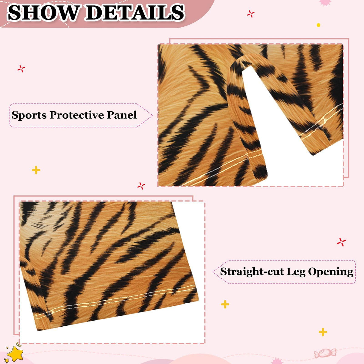 AMmao Gymnastics Leotards for Girls Tiger Skin Texture Dance Unitards with Shorts Tumbling Active Biketards Outfits for Toddler Kids 5-6 T