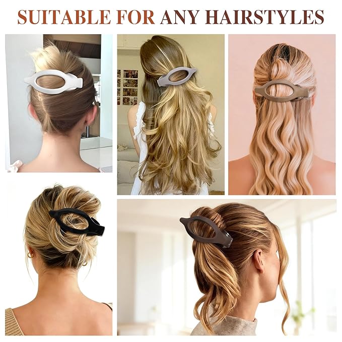 10 Pcs Flat Hair Clips for Women French Concord Claw Clips for Thick and Thin Hair Claw Clips Duck Billed Barrettes Hair Accessories for Women and Girls (Metal)