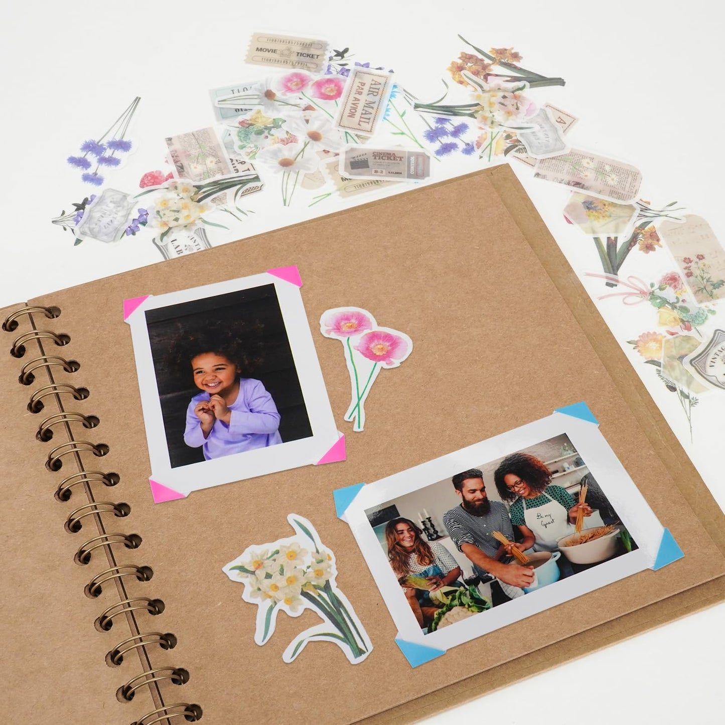 Remowith 12X12 Inch DIY Scrapbook Photo Album, Kraft Blank Paper Scrap Book 100 Pages Memory Book for Wedding Family, Black