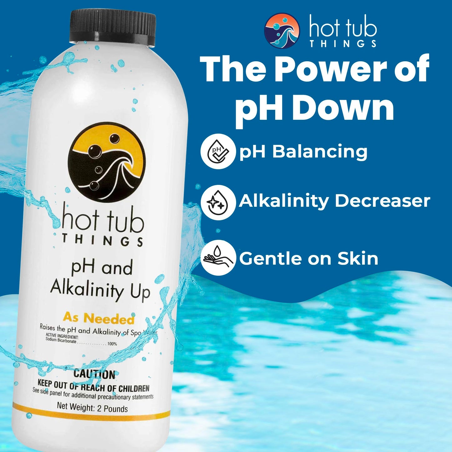Hot Tub Things pH Up & Alkalinity Increaser for Hot Tub – Pool Shock, Alkalinity Up, pH Increaser and Alkaline Booster for Spa or Pool, Maintain Balanced Water Quality and Clear Water Use – 2 Pounds