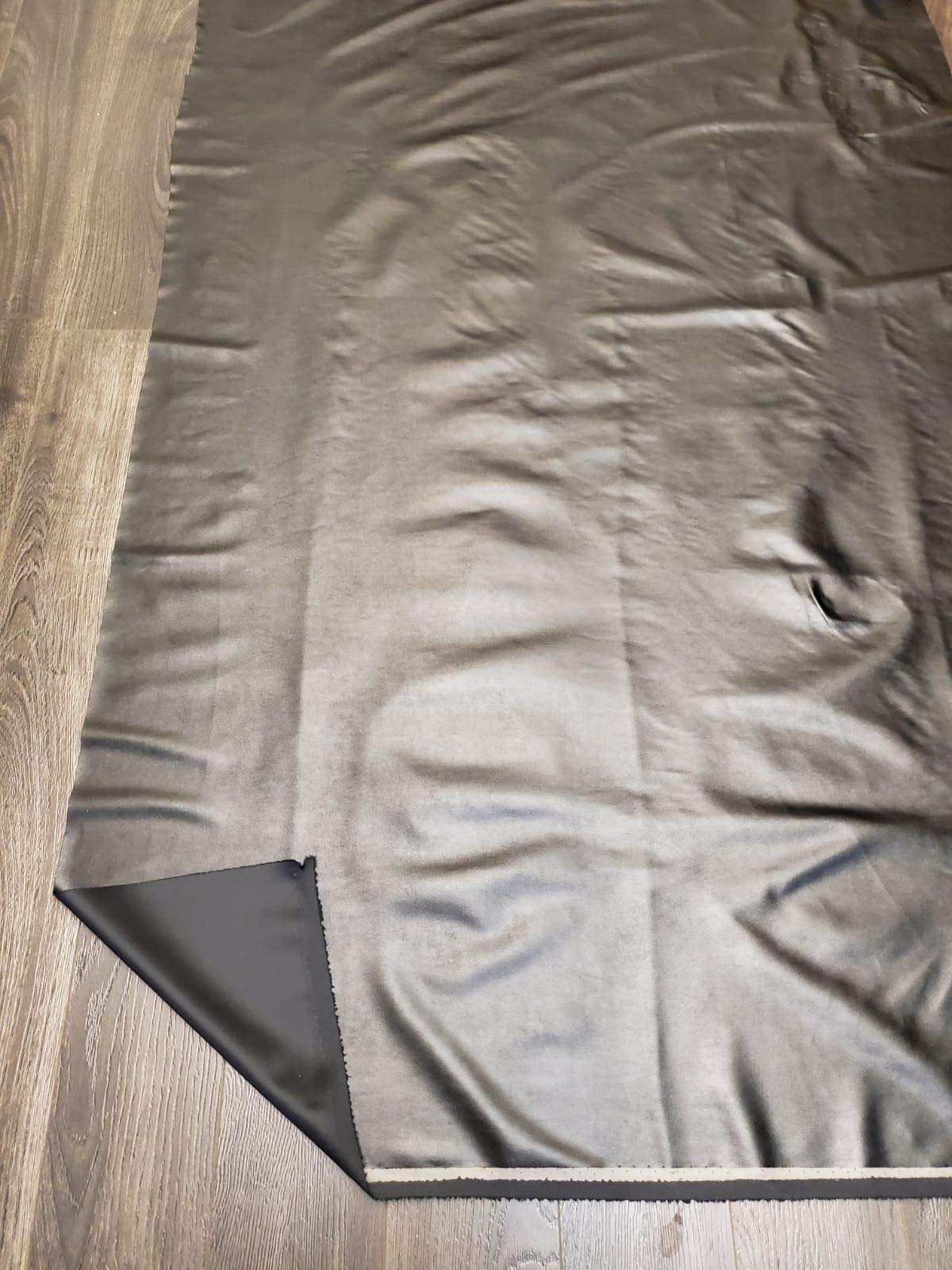NAT Leathers™ | Black Stretch Super Soft Faux Vegan Leather PU (Peta Approved Vegan) | by The Yard Synthetic Pleather 0.6 mm Nappa | Smooth Garment | (Black, 2 Yard (72"x54")