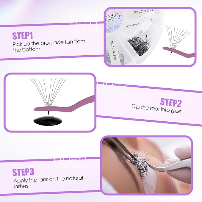 WENDY Eyelash Extensions Lash Tweezers Precision Fiber Stainless Steel Lash Applicator Tool Precision Fiber Mega Lash Tweezers Eyelid Tape & Extensions Use at Homeï¼ÂPurple-1ï¼Â