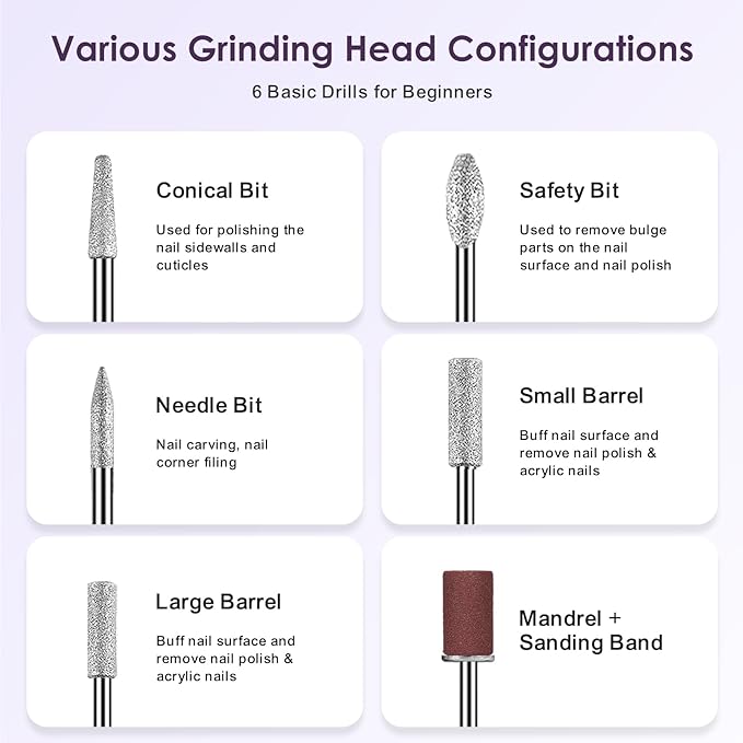 COSLUS C20 Cordless Nail Drill Electric File: Professional for Acrylic Gel Dip Powder Nails Portable Nail Drill Machine Kit for Manicure Pedicure Nail Set with Everything Rechargeable Lightweight