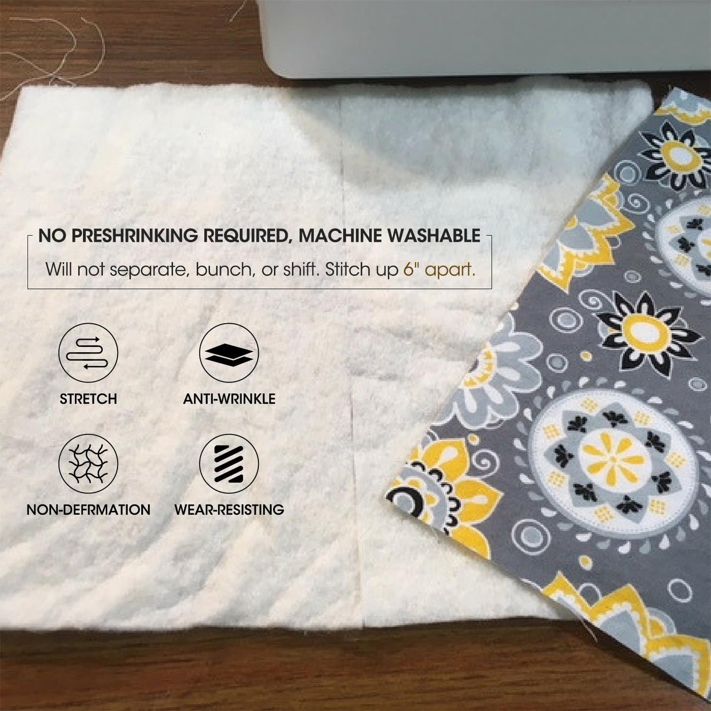 Zipcase 47 Inches X 59 Inches Queen Size Warm Soft Natural Cotton Batting for Quilts Quilting & Craft