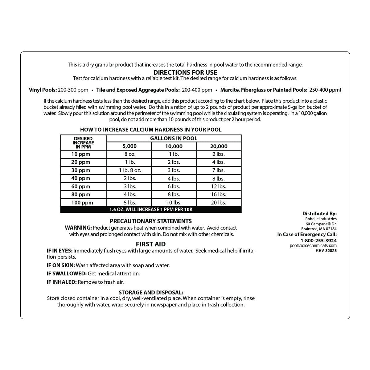SpaChoice 25-Pounds Premium Increase Calcium, Calcium Hardness Increaser