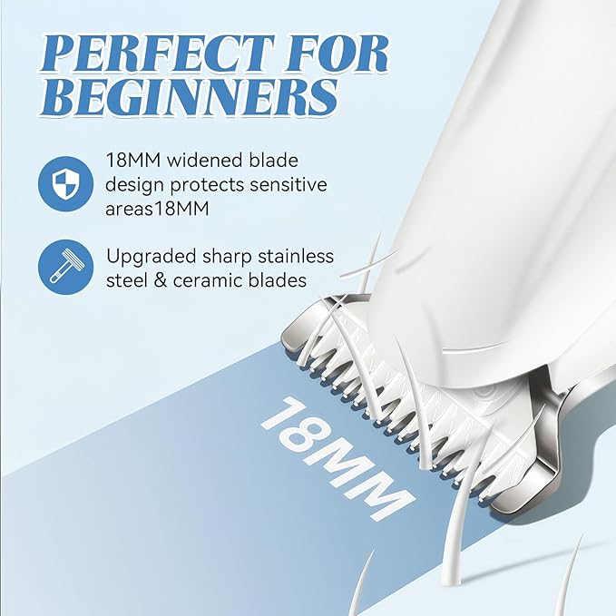 Dog Paw Trimmer Low Noise, Electric Clippers for Dog's & Cat's & Rabbit's Paw, Pet Paw Trimmer with LED Light, Paw Cleaner USB Rechargeable, Grooming Shaver for Pet Feet Eyes Face Ears Rump Hair