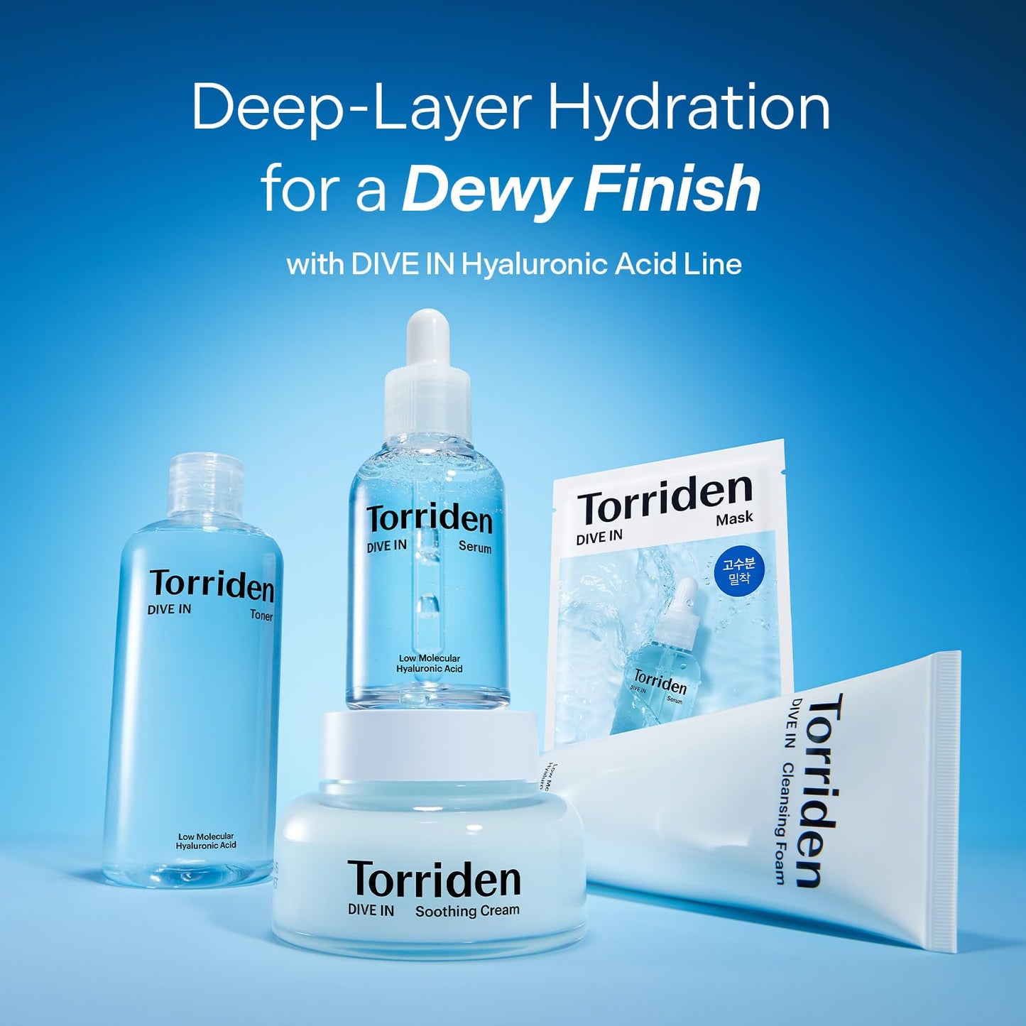 Torriden DIVE IN Serum 1.69 fl oz + refill pouch 1.69 fl oz | Deep Hydration to Get Glow Skin | Hyaluronic Acid, Panthenol, Allantoin | Korean Facial Serum