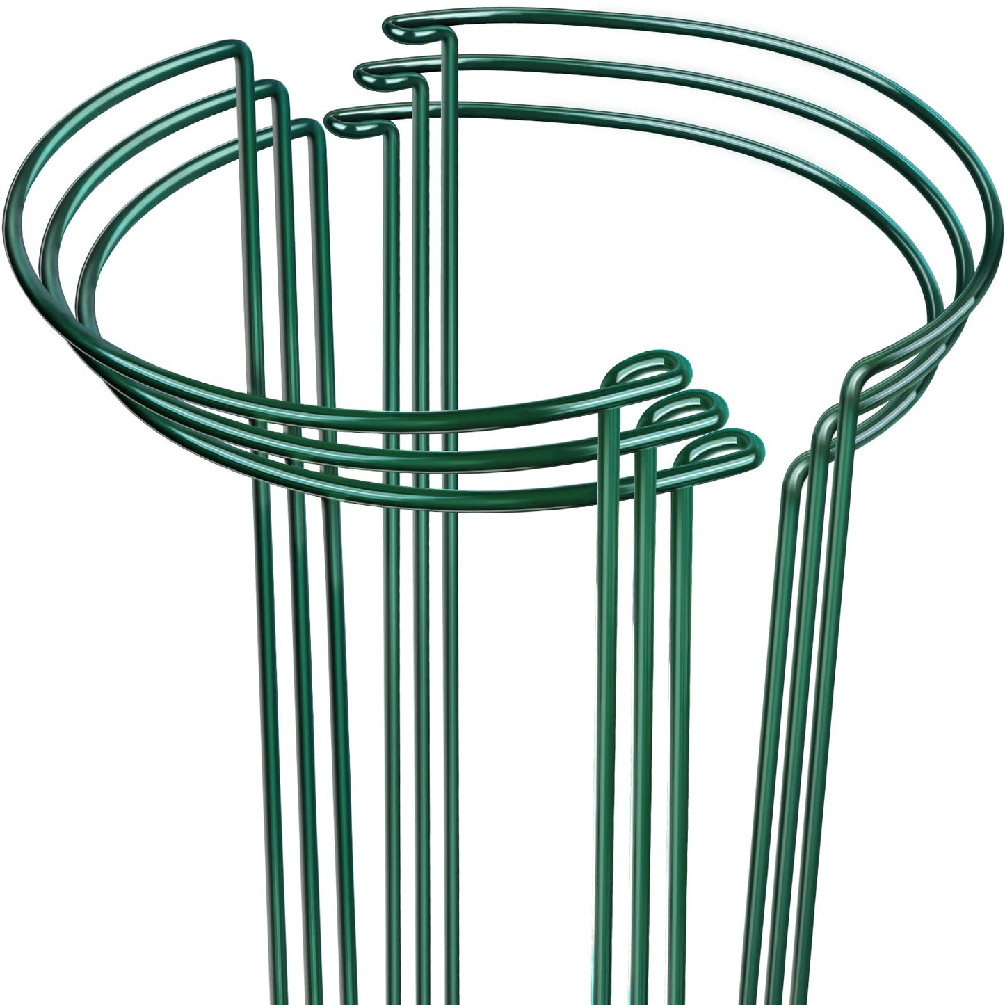 LEOBRO 6 Pack Plant Support Plant Stakes, Peony Cages and Supports, Metal Garden Stakes Plant Supports, Plant Support Stakes for Peony, Tomato, Hydrangea, Indoor Outdoor Plants, 10" W x 15.8" H