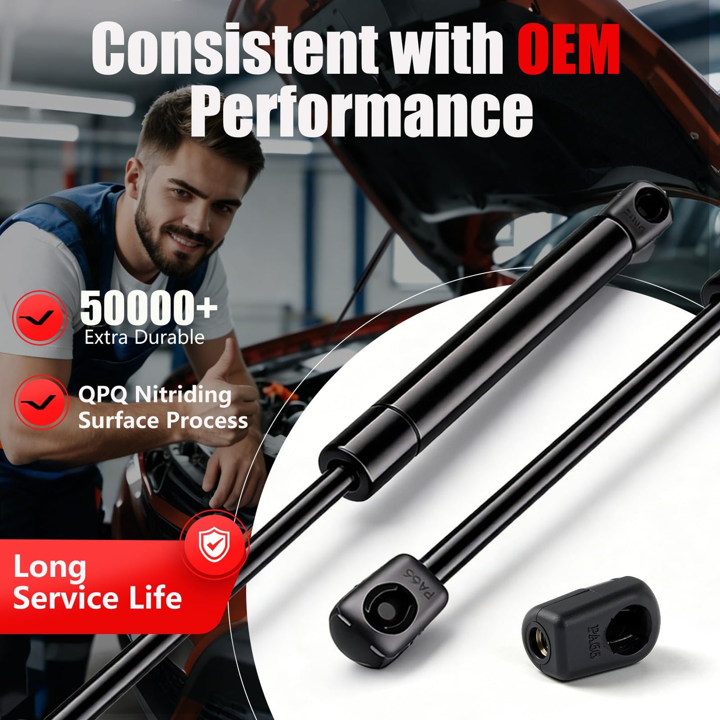 Vepagoo Front Hood Gas Struts Shocks for 2002-2010 Dodge Ram 1500/2500/ 3500/4500/ 5500, 4364 Bonnet Lift Support for Dodge Ram 2002 2003 2004 2005 2006 2007 2008 2009 2010, 2pcs