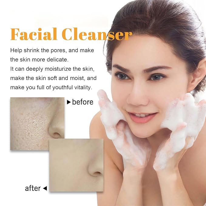 HOYGI Turmeric Face Wash with Brush, Turmeric Foaming Facial Cleanser for All Skin, 3.38 Fl Oz/pcs