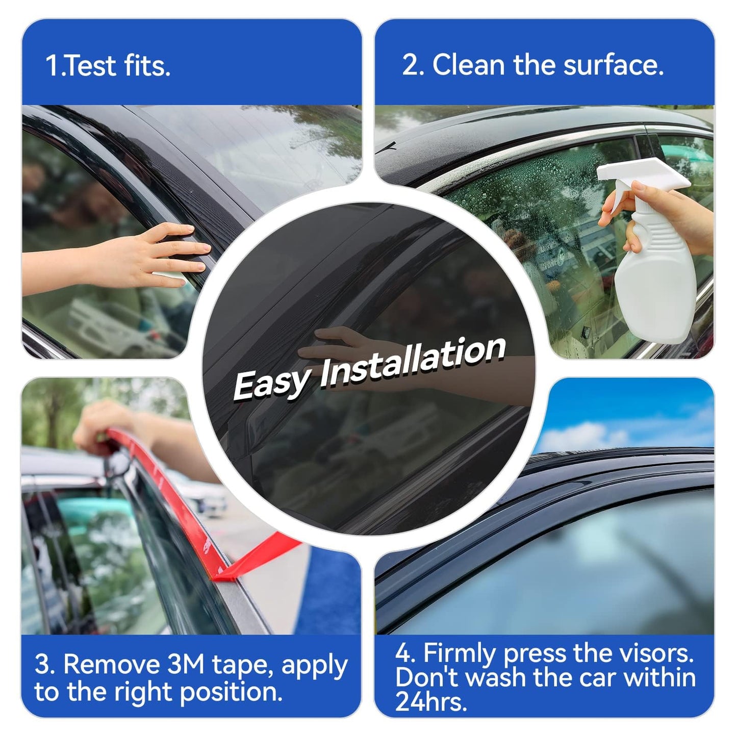 Window Visors Rain Guards for 2004-2014 Ford F150 SuperCab, Out-Channel Window Vent Wind Deflectors Visors Shades for 04-14 F-150 Extended Cab