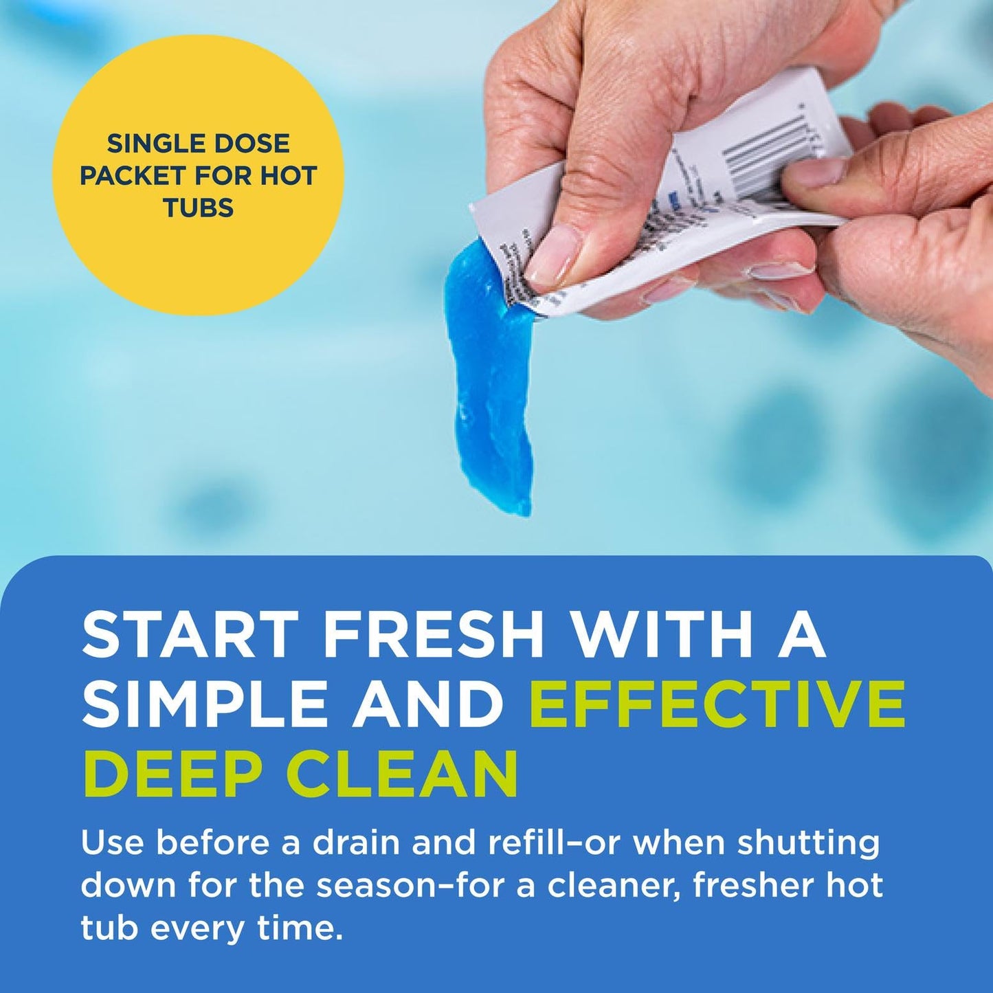 FROG Pipe & Jet Cleanser for Hot Tubs - Single Dose Deep Clean Purge Cleaner Packets for Clear Water - Prefilled for Hot Tubs to 600 Gallons - 2 Pack