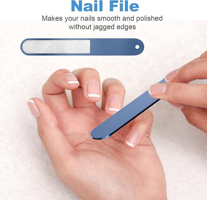 DUCOO Nail Clipper Set, 4 PCS Ultra Sharp Nail Clippers for Men, Women, Adults Toenail Fingernail Clippers, Stainless Steel Nail Cutter & File, Blue