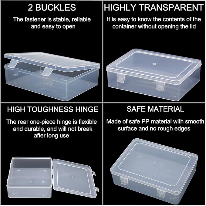 Bead Organizer Box, 60pcs Small Clear Plastic Storage Containers, Craft Storage Box Features Hinged Lid and Labels, Mini Boxes for Bracelets, Jewelry, Diamonds, Clay Beads, Screws, Seeds, Small Parts